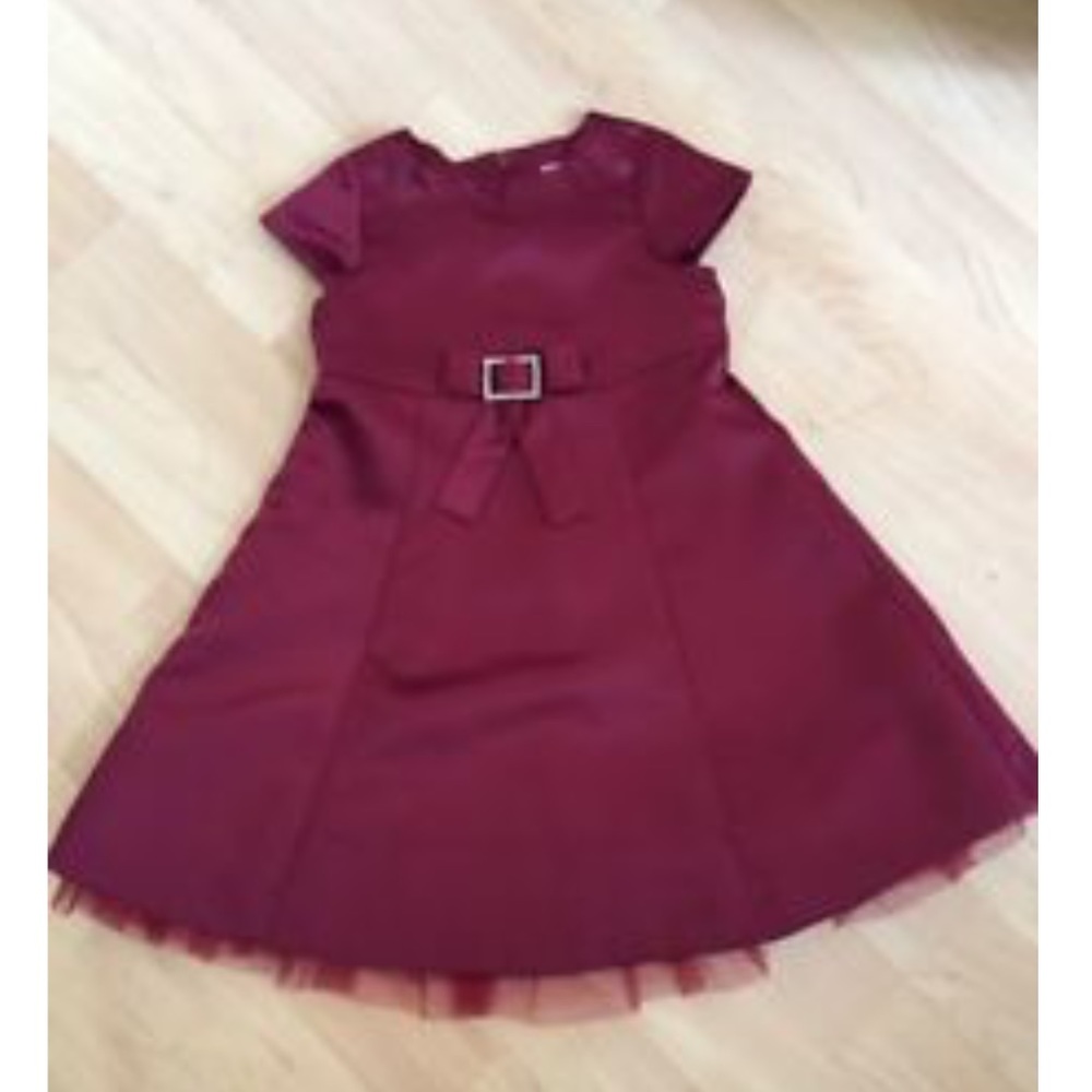 Gymboree Burgundy Prim & Proper Satin Dress